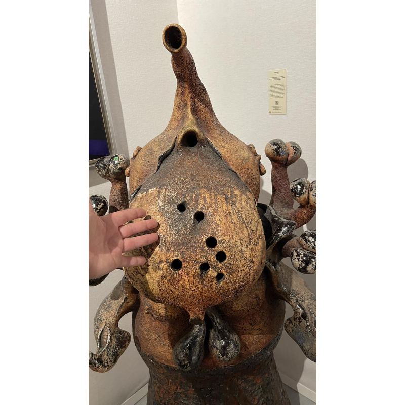 YVES RHAYÉ, monumental sculpture in glazed ceramic, fantastic surrealism, ca 1970