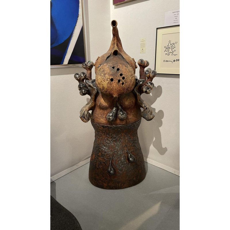 YVES RHAYÉ, sculpture monumentale en céramique émaillée, surréalisme fantastique, ca 1970