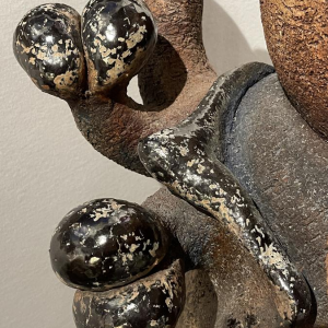 YVES RHAYE, sculpture monumentale en céramique émaillée, surréalisme fantastique, ca 1970