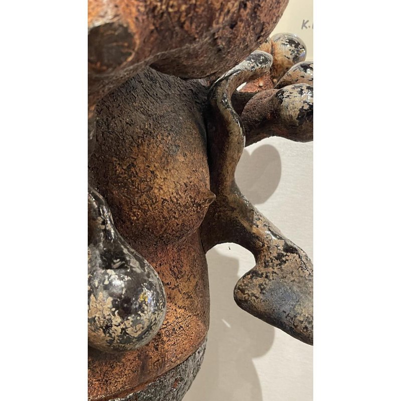 YVES RHAYE, sculpture monumentale en céramique émaillée, surréalisme fantastique, ca 1970