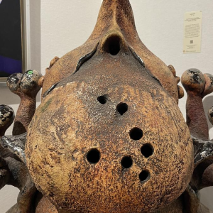 YVES RHAYÉ, sculpture monumentale en céramique émaillée, surréalisme fantastique, ca 1970