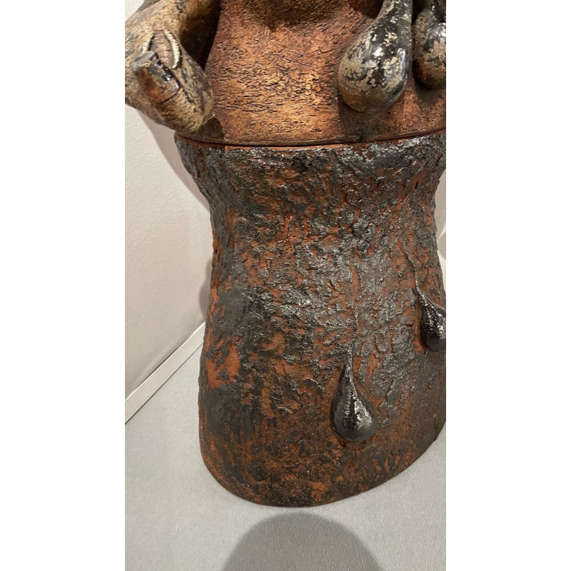 YVES RHAYE, sculpture monumentale en céramique émaillée, surréalisme fantastique, ca 1970