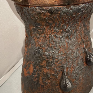 YVES RHAYE, sculpture monumentale en céramique émaillée, surréalisme fantastique, ca 1970