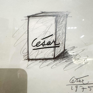 César Baldaccini, felt-tip pen and pencil drawing on paper, 1975