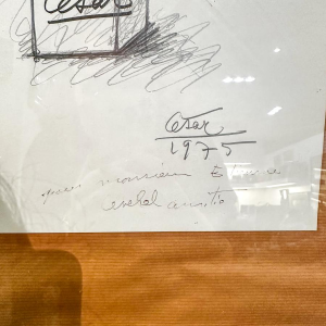 César Baldaccini, felt-tip pen and pencil drawing on paper, 1975