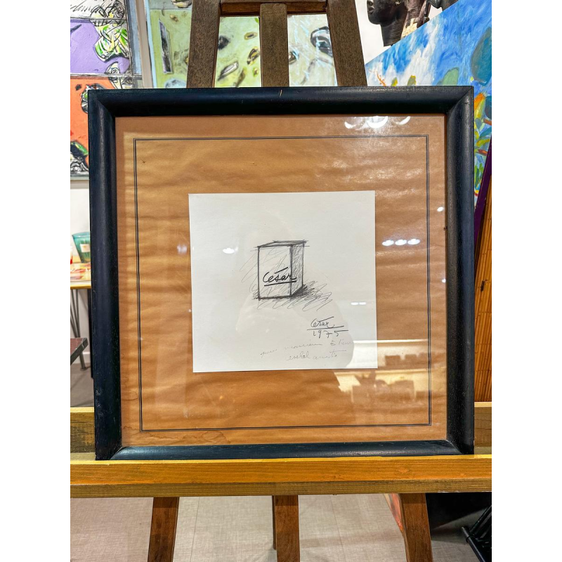 César Baldaccini, dessin au feutre et au crayon sur papier, 1975