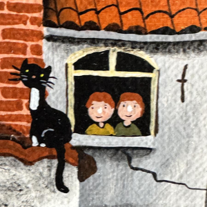 Marie-Louise BATARDY 'Dead End of the Tramps' acrylic painting, naive art