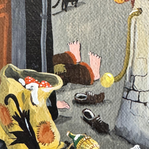 Marie-Louise BATARDY 'Dead End of the Tramps' acrylic painting, naive art