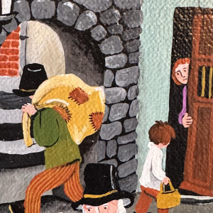 Marie-Louise BATARDY 'Dead End of the Tramps' acrylic painting, naive art