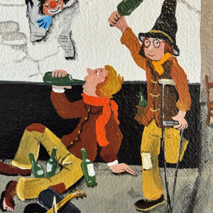 Marie-Louise BATARDY 'Dead End of the Tramps' acrylic painting, naive art