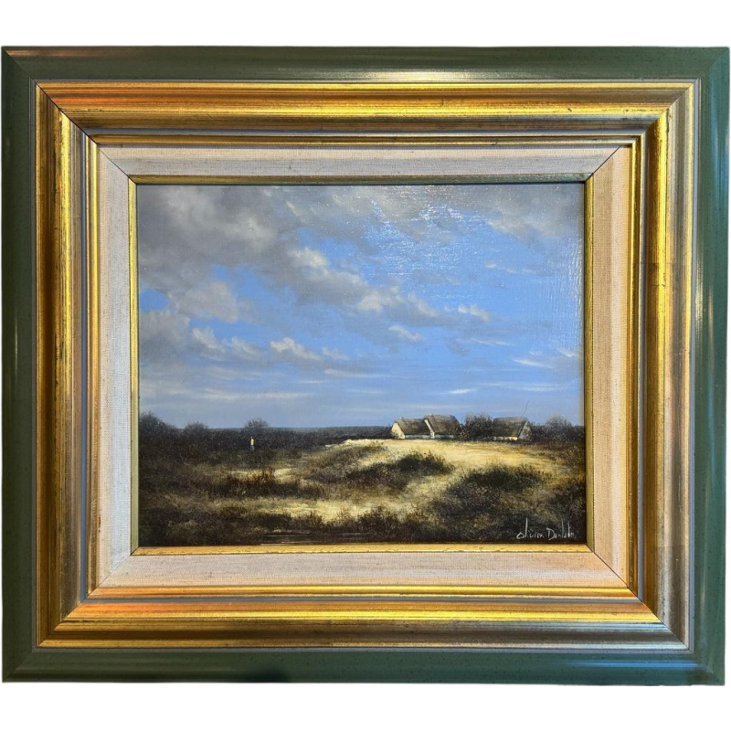 Olivier De Nato “Polderlandschap”, olieverfschilderij op hout