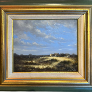 Olivier De Nato “Polderlandschap”, olieverfschilderij op hout