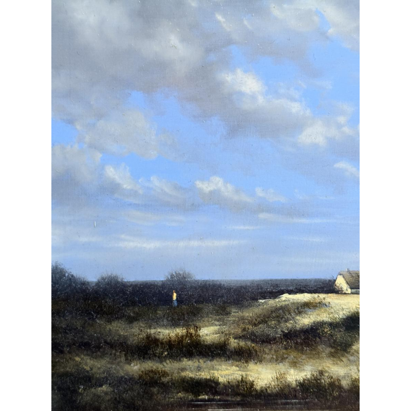 Olivier De Nato “Polder Landscape” oil painting on wood