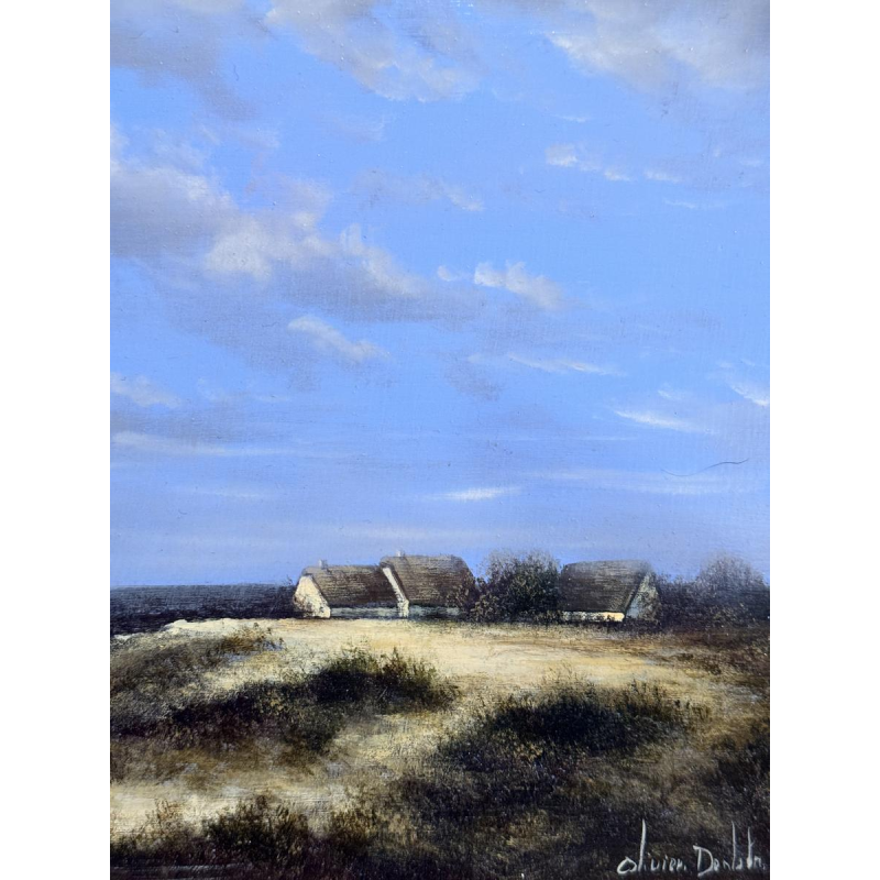 Olivier De Nato “Polder Landscape” oil painting on wood