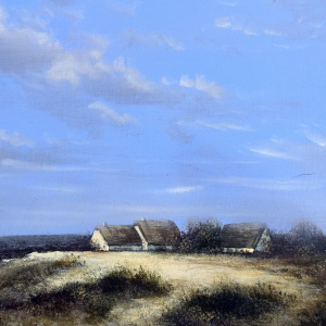 Olivier De Nato “Polderlandschap”, olieverfschilderij op hout
