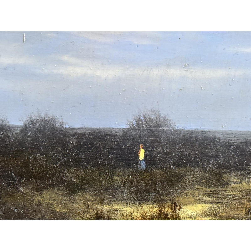 Olivier De Nato “Polder Landscape” oil painting on wood