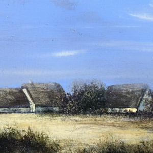 Olivier De Nato “Polderlandschap”, olieverfschilderij op hout