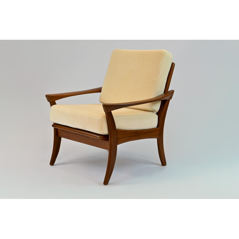 De Ster Gelderland, vintage teak armchair, fully restored, ca. 1960