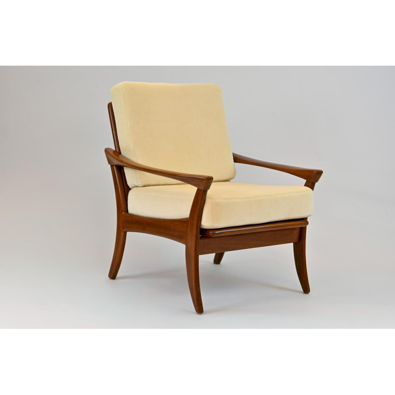 De Ster Gelderland, fauteuil vintage en teck entièrement rénové, ca 1960