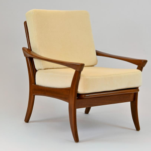 De Ster Gelderland, vintage teakhouten fauteuil, volledig gerestaureerd, ca. 1960