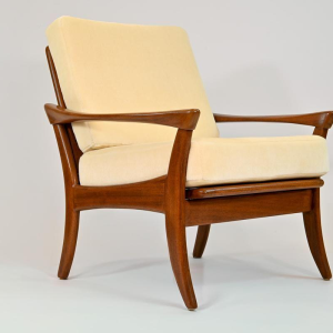 De Ster Gelderland, fauteuil vintage en teck entièrement rénové, ca 1960
