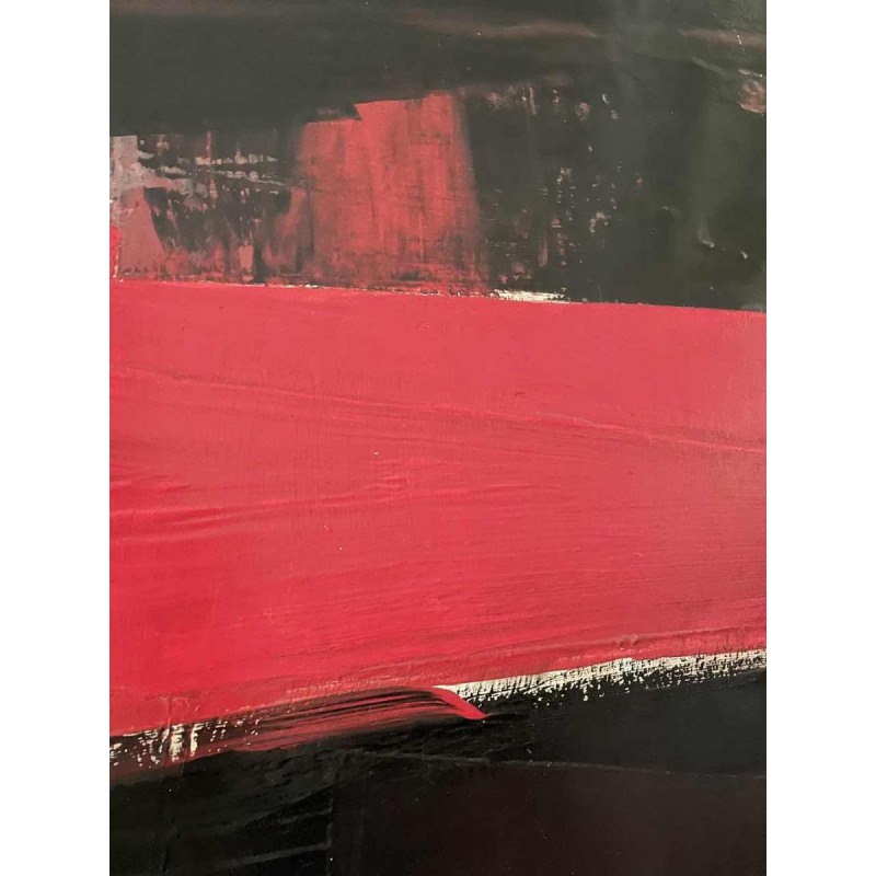 Serge DETRIAUX Abstraction rouge 90x115 cm schilderij