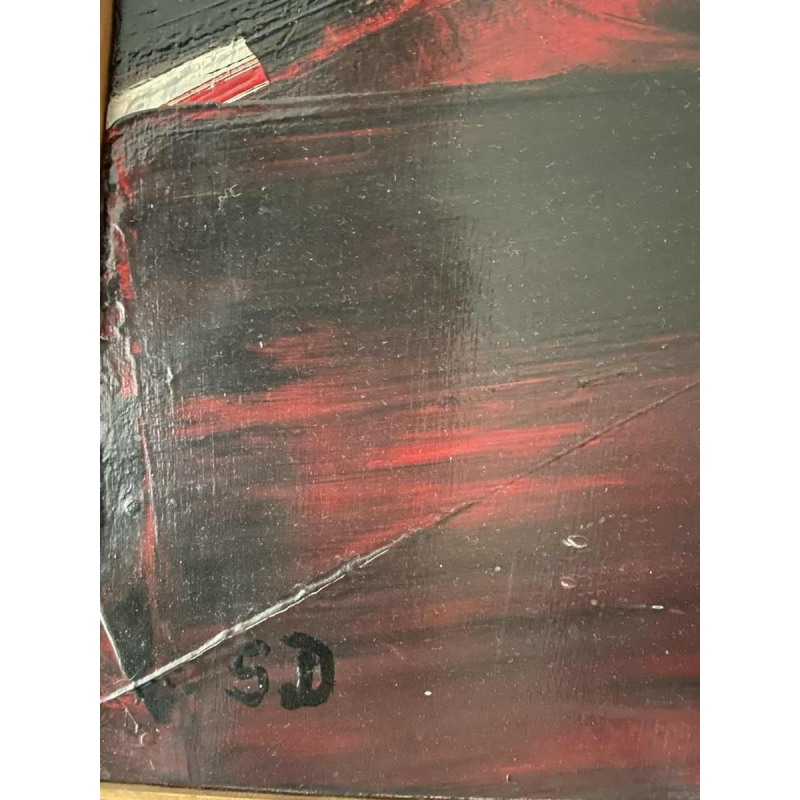 Serge DETRIAUX Abstraction rouge 90x115 cm painting