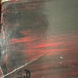 Serge DETRIAUX Abstraction rouge 90x115 cm schilderij