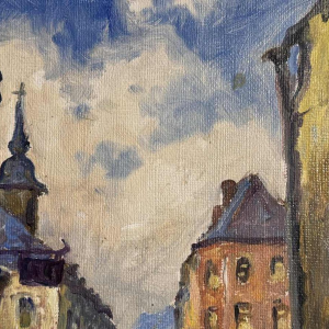 Albert DANDOY (1885-1977): "Namen - Rue Saint Hilaire 1950" op de grognon