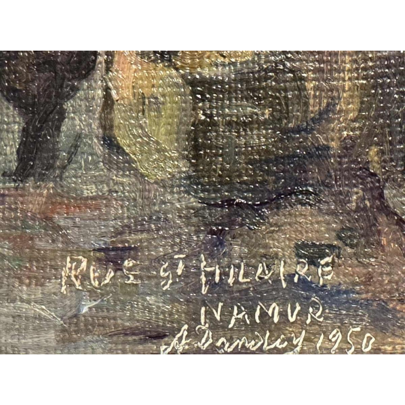 Albert DANDOY (1885-1977): "Namen - Rue Saint Hilaire 1950" op de grognon
