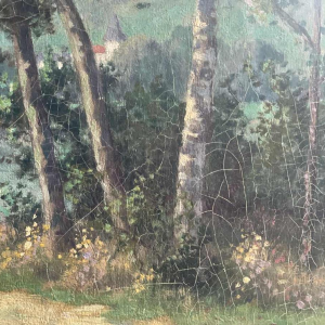 Albert DANDOY (1885-1977): levendig impressionistisch Mosanlandschap uit 1915