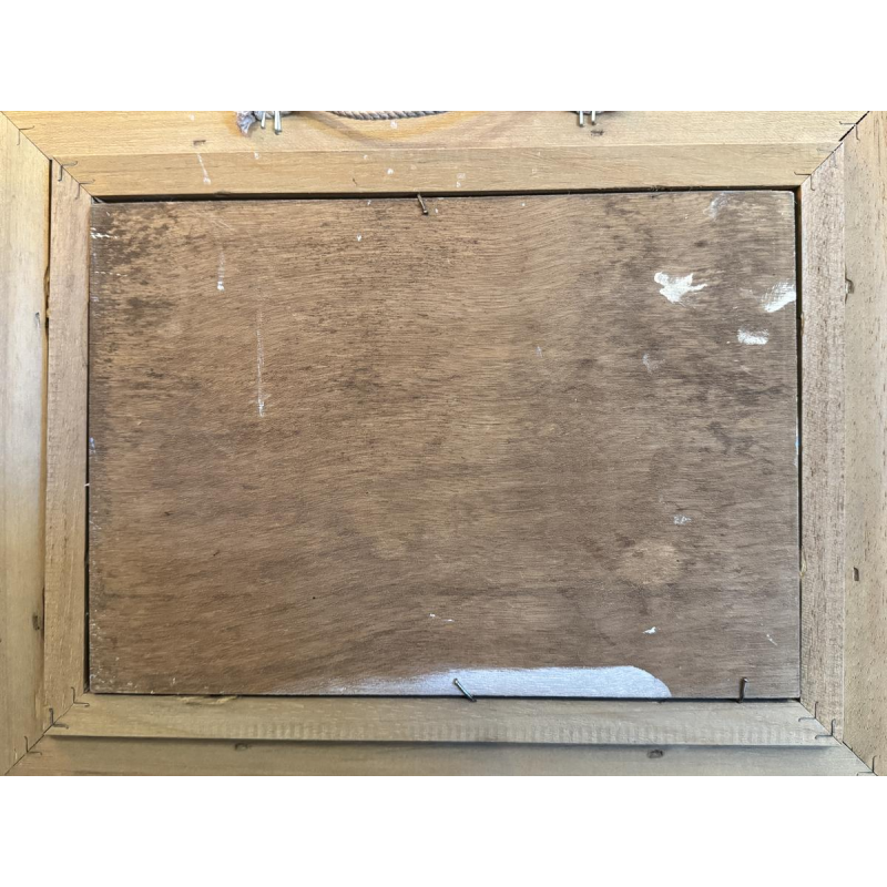 Olivier De Nato “Beach Scene” oil painting on wood