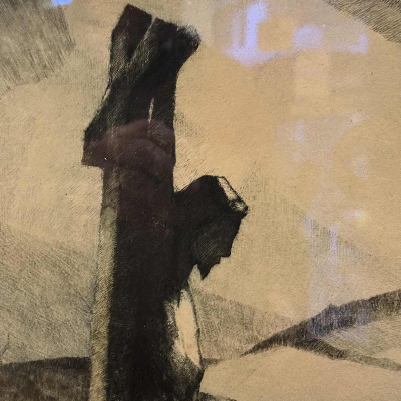 GERESERVEERD Camille BARTHELEMY: 'Christus van Straimont' grote gravure in kleur