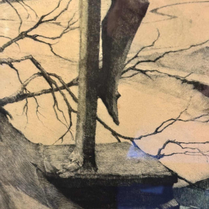 RESERVE Camille BARTHELEMY: « Le Christ de Straimont » grande gravure en couleur