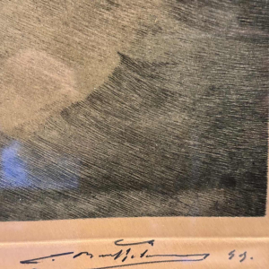 GERESERVEERD Camille BARTHELEMY: 'Christus van Straimont' grote gravure in kleur