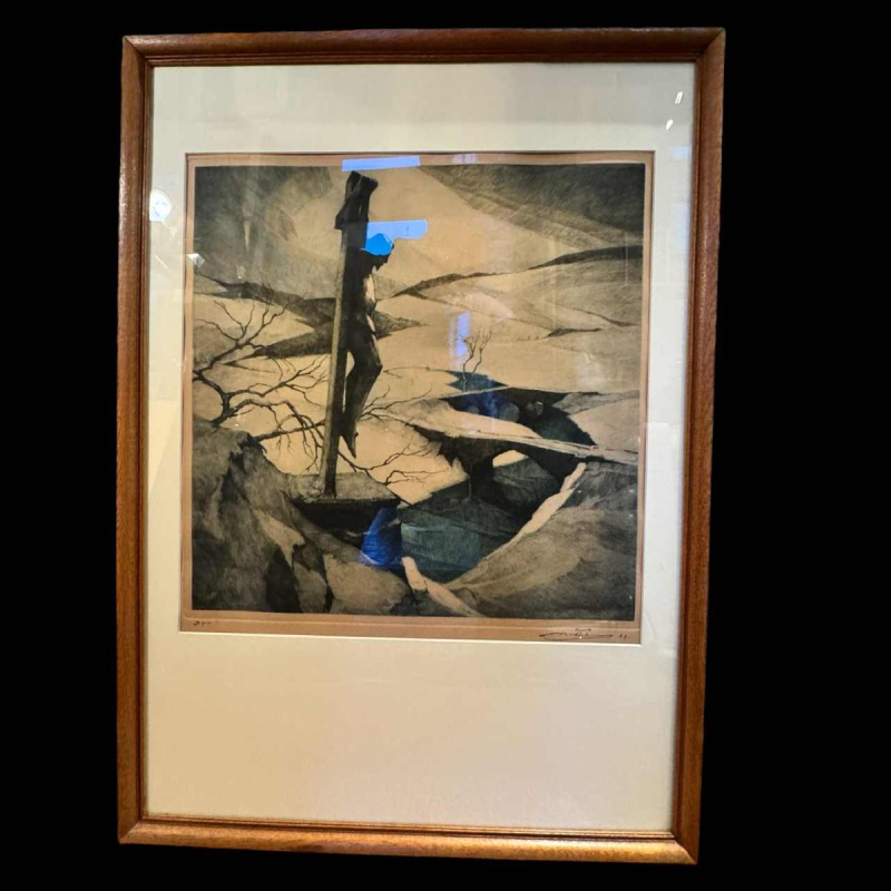 RESERVE Camille BARTHELEMY: « Le Christ de Straimont » grande gravure en couleur