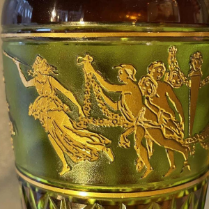 Val Saint-Lambert vase modèle viennois décor « Danse de Flore » Léon Ledru