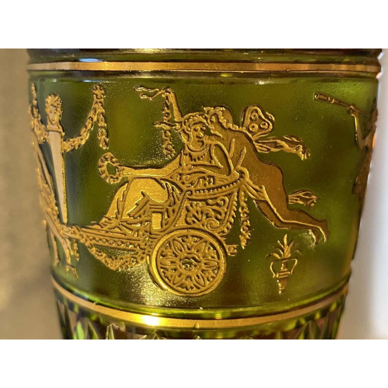 Val Saint-Lambert vase modèle viennois décor « Danse de Flore » Léon Ledru