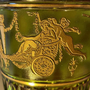 Val Saint-Lambert vase, Viennese style, decorated with "Dance of Flora" by Léon Ledru