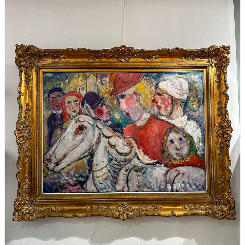 Marcel Hocq, oil on canvas, expressionist, 1989