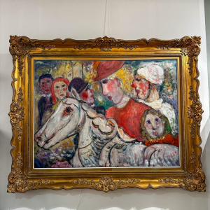 Marcel Hocq, huile sur toile expressioniste, 1989