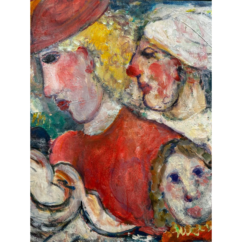 Marcel Hocq, olieverf op doek, expressionistisch, 1989