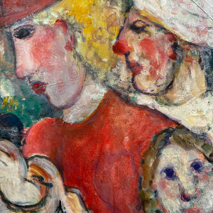 Marcel Hocq, huile sur toile expressioniste, 1989