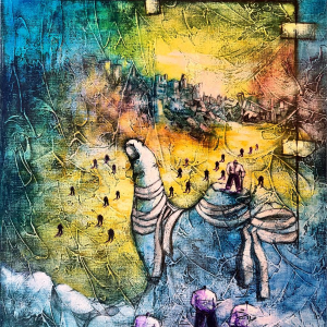 Michel Mercie “De Klim”, olieverfschilderij op canvas