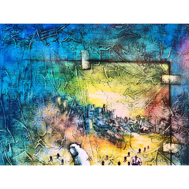 Michel Mercie “De Klim”, olieverfschilderij op canvas