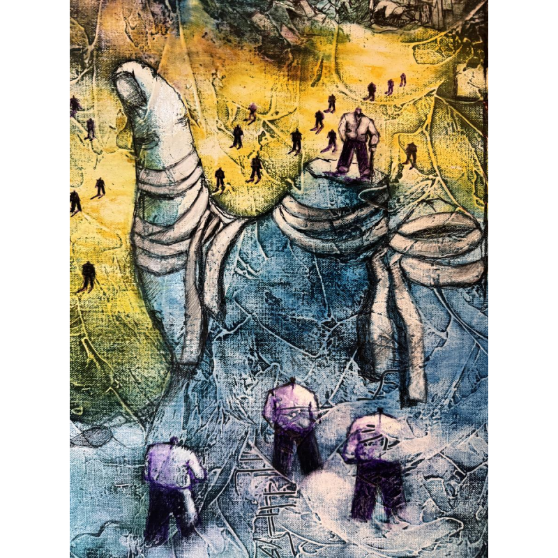 Michel MERCIE «L’escalade» peinture huile sur toile