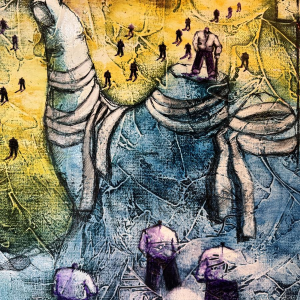 Michel MERCIE «L’escalade» peinture huile sur toile