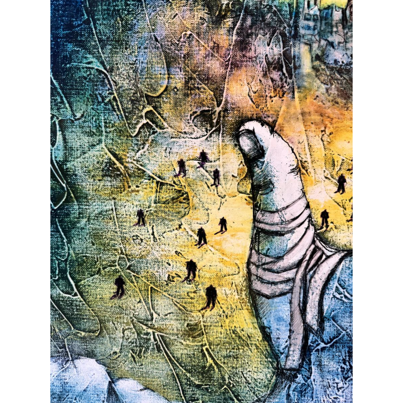 Michel MERCIE «L’escalade» peinture huile sur toile