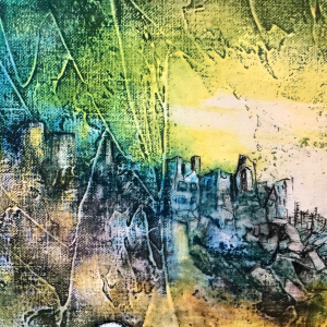 Michel MERCIE «L’escalade» peinture huile sur toile