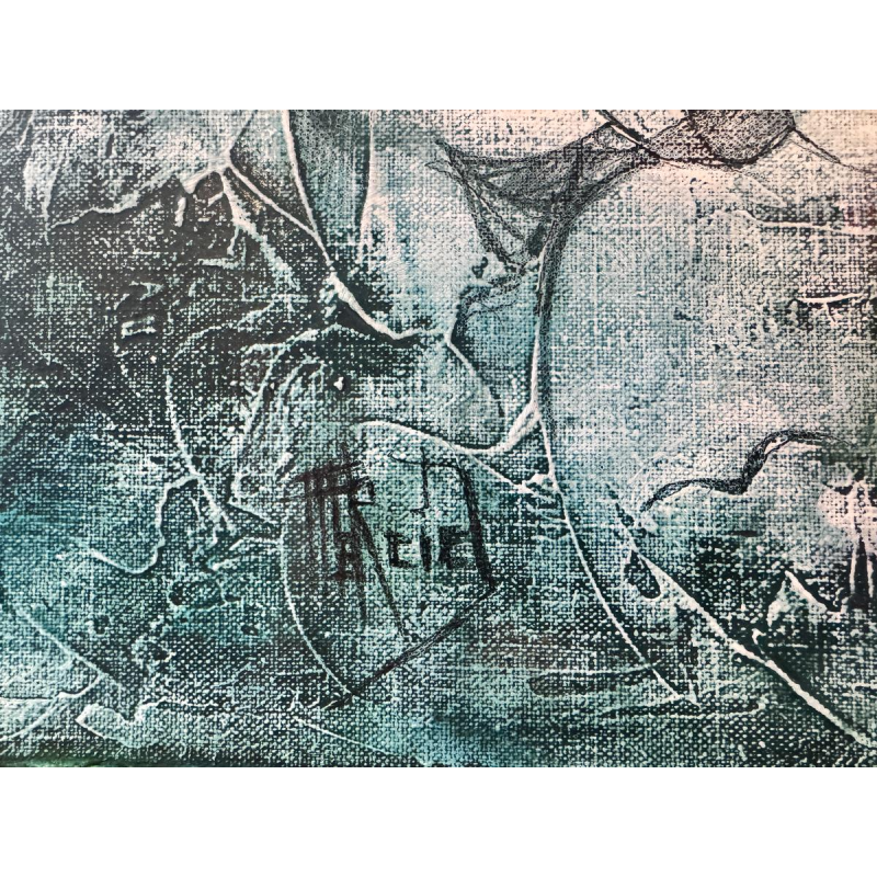 Michel MERCIE «L’escalade» peinture huile sur toile